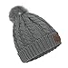 OMECHY Women's Winter Knit Hat Trendy Slouchy Beanie with Warm Fleece Lining Skull Chunky Soft Thick Cable Ski Cap Grey