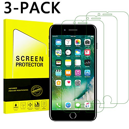 3Pack iphone 7/8 Plus Tempered Glass Clear,iphone 7/8 Plus Glass Sreen Protector, No Bubble Not Full Coverage Screen Protector for iphone 7 Plus and iphone 8 Plus[Cover flat area]