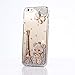 Sense-TE iPhone 6S Case, Luxurious Crystal 3D Handmade Sparkle Glitter Diamond Rhinestone Ultra-Thin Clear Cover with Retro Bowknot Anti Dust Plug - Eiffel Tower Butterfly Bear