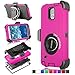 Galaxy Note 3 Case, HAOCOO Military Extreme-Duty Shockproof Rugged Hybrid Armor Case Cover With Belt Clip Holster Rotating Kickstand and Screen Protector for Samsung Galaxy Note 3 N9000 (Pink)