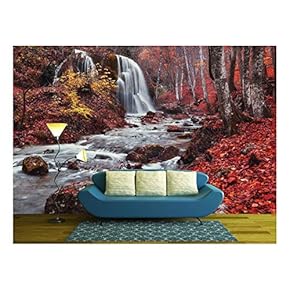Silver Stream Waterfall - Removable Wall Mural | Self-Adhesive Large Wallpaper - 66x96 inches