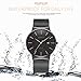 Watch,Men’s Fashion Stainless Classic Black Casual Watch With Milanese Mesh Band , Waterproof Casual Analog Quartz Dress Wrist Watch