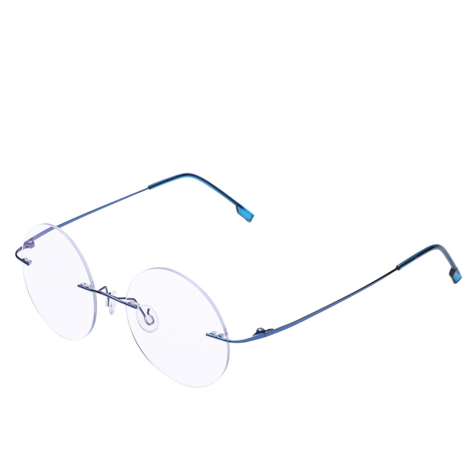 Fuisetaea Round Reading Glasses Titanium Alloy Lightweight Rimless Readers Eyeglasses +1.50