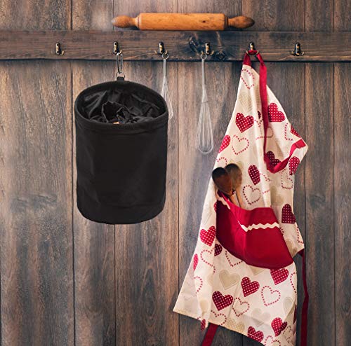 Meowoo Clothespins Bag Hanging Storage Organizer Clothes Peg Bag for Indoor and Outdoor Use (Black - Thumbnail 5