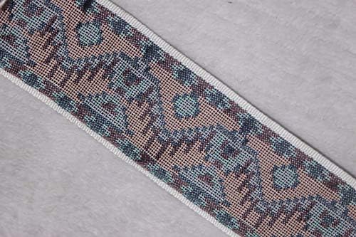 1 Yard Native American Thunderbird White Peach Gray Woven Ribbon Trim 1.5