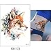6 Sheets Watercolor Animal Temporary Tattoo Sticker Colored Drawing Body Makeup Decal