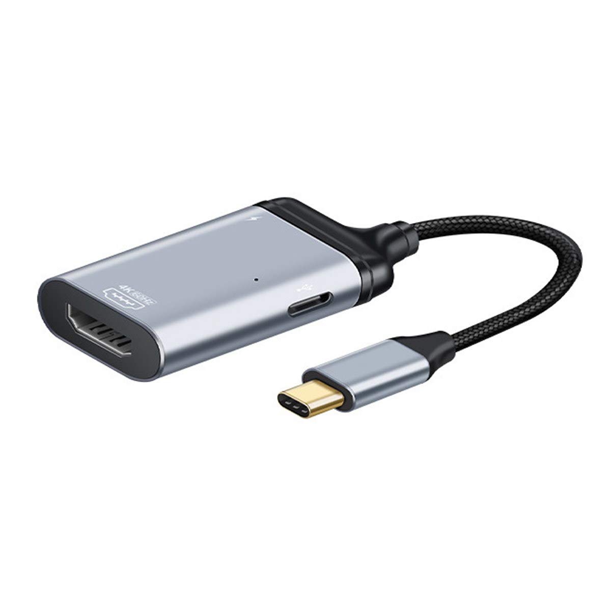 Cablecc USB-C Type C to HDMI Converter HDTV Adapter 4K 60hz 1080p with Female PD Power Port
