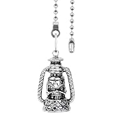 Metal Skull Ceiling Fan Pull Chain, 12 Inch Skull Light Shaped Beaded Decorative Extender, Gothic Pull Charm for Halloween Fan Lamp Chain Extension