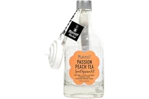 MixCraft Spirit Infusion Kit - Premium Craft Cocktail & Mocktail Mixer, Glass Bottle, Collapsible Funnel, Flavor Pouch & Recipe, Passion Peach Tea