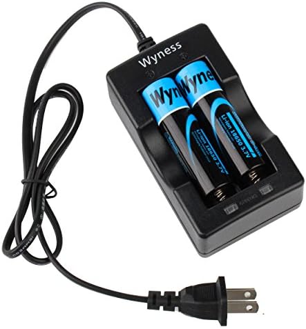 18650 3.7V 3000mAh Flat Top Lithium Rechargeable Batteries with Fast Li-ion Battery Charger, 2 PACK …