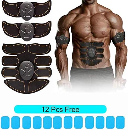 FUZHEN Muscle Toner Ultimate Abs Stimulator&E-Book&EMS Abdominal Toning Belt Wireless Portable Unisex Fitness Training Gear for Abdomen/Arm/Leg Training Home Office Exercise Equipment