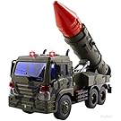WolVol Kids Friction Powered Launcher Fighter Military Truck Toy with Lights and Sound
