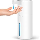 Automatic Soap Dispenser Touchless, 13.5oz Rechargeable Liquid Pump | 4 Adjustable Liquid Levels, Countertop &amp; Wall Mount, Dish Hand Soap Dispenser for Kitchen Sink Bathroom White