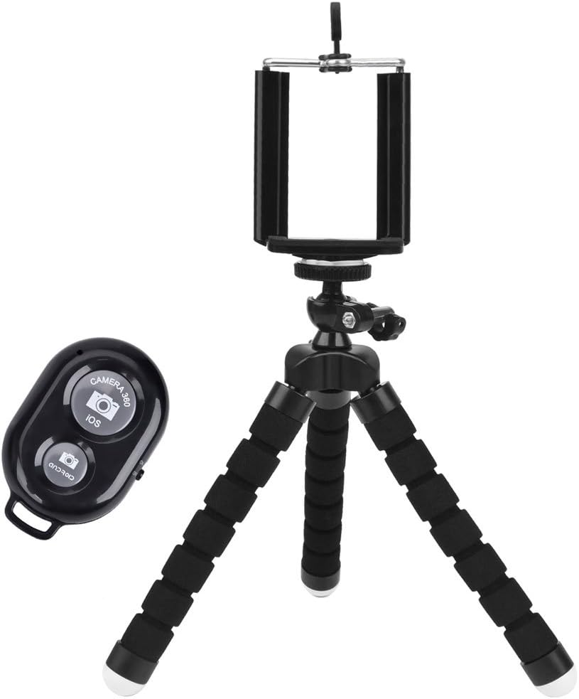 LSoug Universal Compact Tripod Stand - Remote Included - Flexible Octopus Cell Phone Camera Selfie Stick Tripod Mount for Smartphone/Digital Camera/GoPro Hero