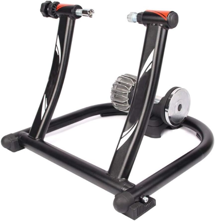 Allibuy Bike Trainers Fluid Resistance Bicycle Turbo Trainer Stand Mute Mountain Road Bike Indoor Folding Fitness Training Rack (Color : Black, Size : One size)