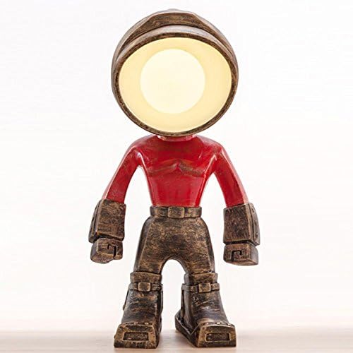 DMMSS Modern Button Control Robot Led Desk Light Children Desk Desk Lamp Office Table Lamp Bedside Table Lamp Night Light Work Interior Desktop Lighting (Red, Gray, Silver, And Yellow Series) , B