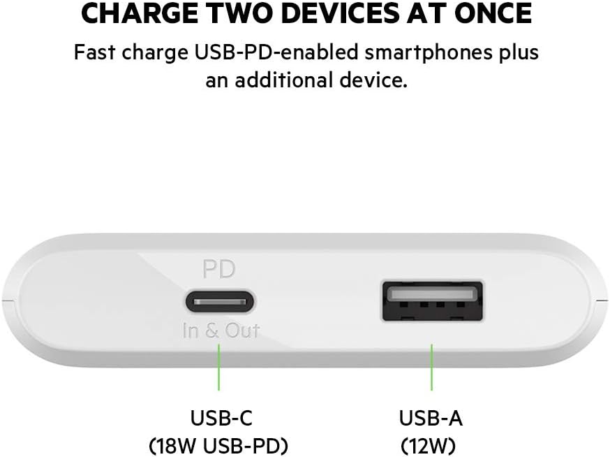 Belkin 10000mAh power bank, USB-C Power Delivery fast charging portable charger with 18W USB-C and 12W USB-A ports - Image 5