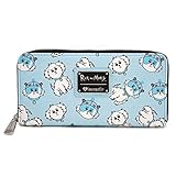Loungefly Rick and Morty Snuffles Dog AOP Zip Around Wallet, Light Blue, 8 x 4 x 1