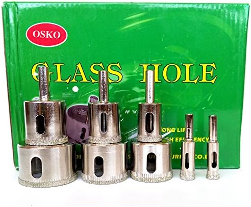 BERON 8 Pcs Diamond Hole Saw Drill Bit Set Tools Lot 8 Diamond Dust Hole SAW Drill BIT for Porcelain Glass Marble Ceramic Rock and Granit 3/8", 1/2", 3/4", 1", 1 1/4", 1 3/8", 1 1/2", 1 3/4"