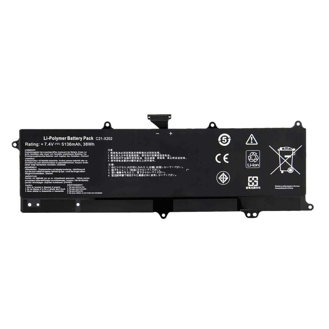 7XINbox C21-X202 7.4V 38Wh 5136mAh Laptop Battery Replacement for ASUS VivoBook X202 X202E S200 S200E X201 X201E Q200 Q200E Series S200E-CT209H S200E-CT209H S200E-CT243H S200E-CT198H S200E-CT158