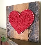 Large Red string art wooden heart sign for Weddings, Anniversaries ,Birthdays, Valentine's Day, Christmas, new babies, house warming and just because gifts.