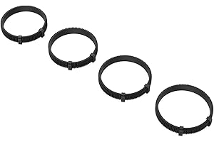 SMALLRIG Seamless Follow Focus Ring Set of 4, with AB Stop and Non-Slip Rubber, Standard M0.8 Focus Gear Ring, Compatible wit