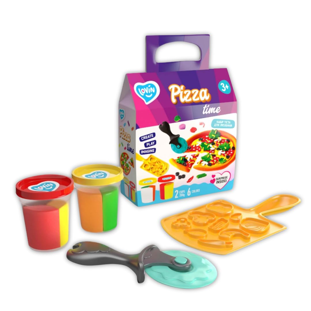 Pizza Time Lovin Modeling Set with Colour Dough, Craft Kits for Kids - Arts and Crafts for Kids - Colour Dough Modelling and Sculpting Playdough Set - Ideal Creative Activity Kit for Children