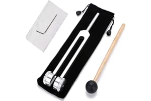 128 Hz Tuning Fork for Healing, Frequency Healing Devices, 128 Hertz Diapason Medical Tuning Fork with Silicone Hammer Cleani