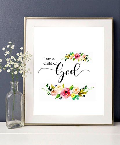 signatives I am a Child of God - Nursery wall décor - kids wall art - Wall Decor Poster - Bible verse art - Motivational Print - Nursery quote wall art