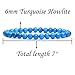 Amandastone Dyed Blue Turquoise Howlite 6mm Round Beads Stretch Bracelet 7 Inch