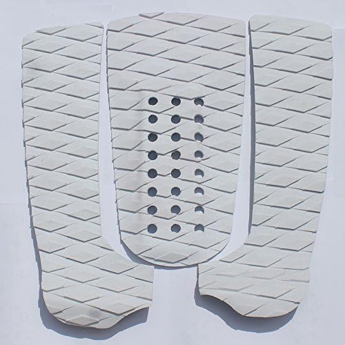 3 Piece White Diamond Surfboard Traction Pad Tail Pad Deck Grip with 3m Adhesive
