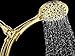 Aquarius Gold Shower Head With Handheld Sprayer, 6 Spray Settings High Pressure Polished Brass Showerhead With Hose (Extra Long) & Adjustable Brass Ball Bracket Kit, Shower Head Gold Finish
