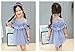 Summer Children Girls Dress Sleeveless Blue Striped Ruffles Dress + Headband 2PC Fashion Clothes for Girls