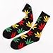 Marijuana Weed Leaf Men/Women sport socks colourful Cotton High Socks (BJF25-11black+red&yellow&green leave)
