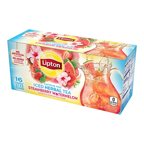 Lipton Family Herbal Iced Tea Bags, Strawberry Watermelon, 16 count, Pack of 6 Pricepulse