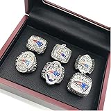 jasperrr 6pcs 2018 New England Patriots Super Bowl Replica Championship Ring with Display Box