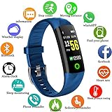 LIGE Fitness Tracker with Heart Rate Monitor Fitness Bracelet Waterproof IP67 Pedometer Heart Rate Monitor Smart Bracelet Activity Tracker with Sleep Monitor Compatible with Android iOS Smartphone