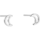 Rnivida 925 Sterling Silver Tiny Star/Crescent Moon/Petite Heart Stud Earrings for Women