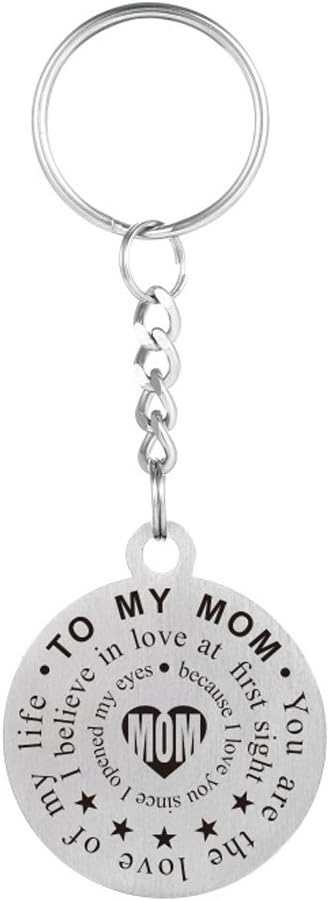 Inspirational Love Gift To My Mom You Are The Love Of My Life Stainless Steel Dog Tag Necklace Keychain