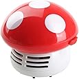 HONBAY Mini Cute Table Dust Vaccum Cleaner, Mushroom Shaped New Portable Corner Desk Vaccum Cleaner Mini Cute Vacuum Cleaner Dust Sweeper (Red)