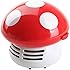 HONBAY Mini Cute Table Dust Vaccum Cleaner, Mushroom Shaped New Portable Corner Desk Vaccum Cleaner Mini Cute Vacuum Cleaner Dust Sweeper (Red)