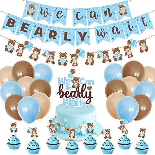 Teddy Bear Baby Shower Decorations We Can Bearly Wait Banner Bear Cake ...