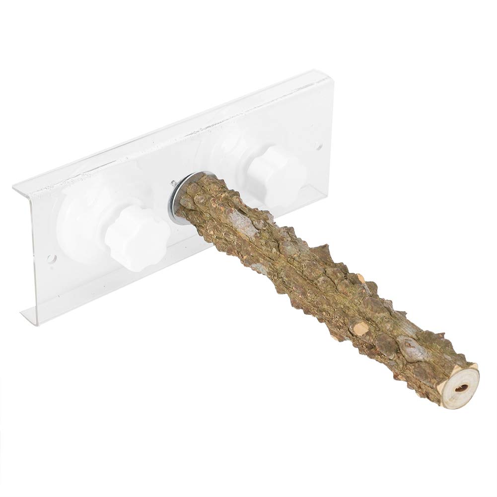 Parrots Perch, 20cm/7.87inch Natural Pepper Wood Parrot Perch Stand Parrot Standing Rod with Suction Cup for Parrots Small Birds