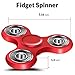 easyDecor EDC Tri Fidget Spinner Hand Toy Stress Reducer Focus Toy Relieves Boredom Guarantee 3 min + Spin Time(Red)
