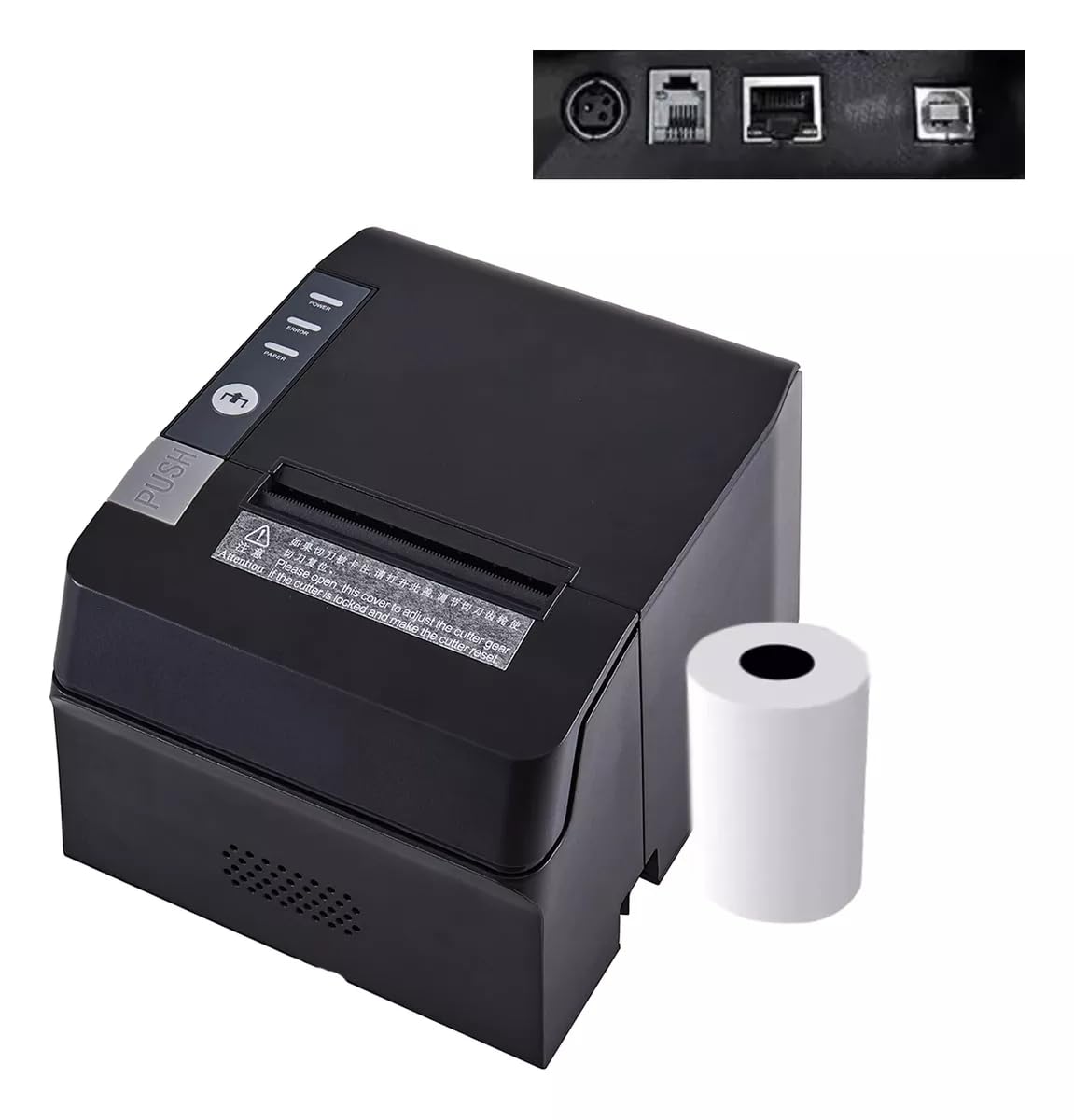 Photo 1 of Thermal Receipt Printer, 80mm POS Printer, Restaurant Kitchen Printer with Auto Cutter, USB/Ethernet Interface for Windows/Mac/Linux, Support Cash Drawer, Not Compatible with Square