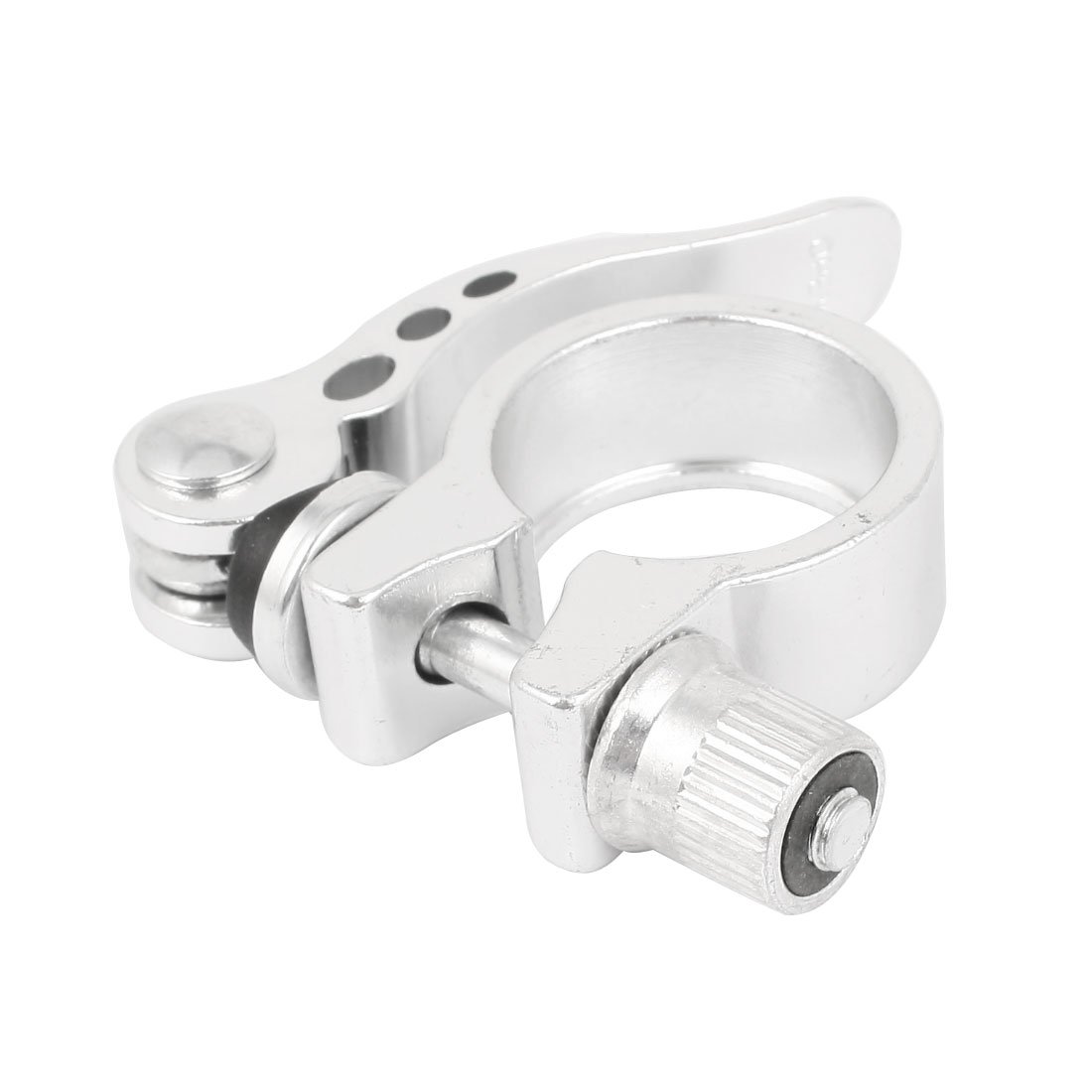 sourcing map Silver Tone Adjustable Alloy Bike Bracket Seatpost Post Clamp 28.6mm