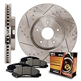 Max KT094431 Front Premium Slotted & Drilled Rotors and Ceramic Pads Combo Brake Kit