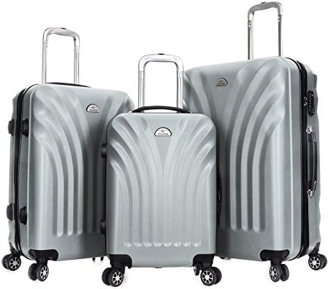 WhalePassing 3 Piece Luggage Set, Suitcase Set Big Spinner Wheels 20, 24 and 28