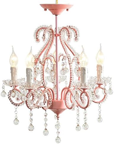 LUYIASI- Romantic and Creative Jane European Pastoral Nordic European Joker Restaurant Bedroom Room Pink Girl Crystal Chandelier Lamps