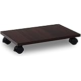 Bestier Computer CPU Stand Cart CPU Holder with 4 Caster Wheels Under Desk Brown